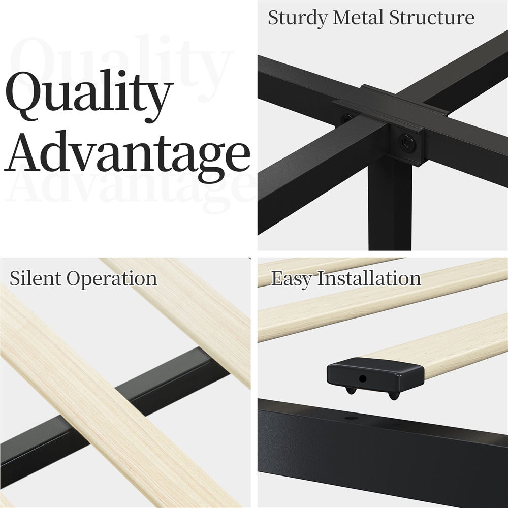 Faux Leather Upholstered Bed Frame with Storage Drawers – Black - Image 13