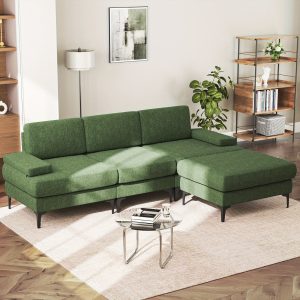 Convertible L-Shaped 3 Seat Sofa Couch Modern Sectional for Living Room