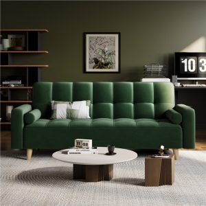 Costoffs Velvet Futon Sofa Bed 3-Seater – Adjustable, Stylish & Space-Saving