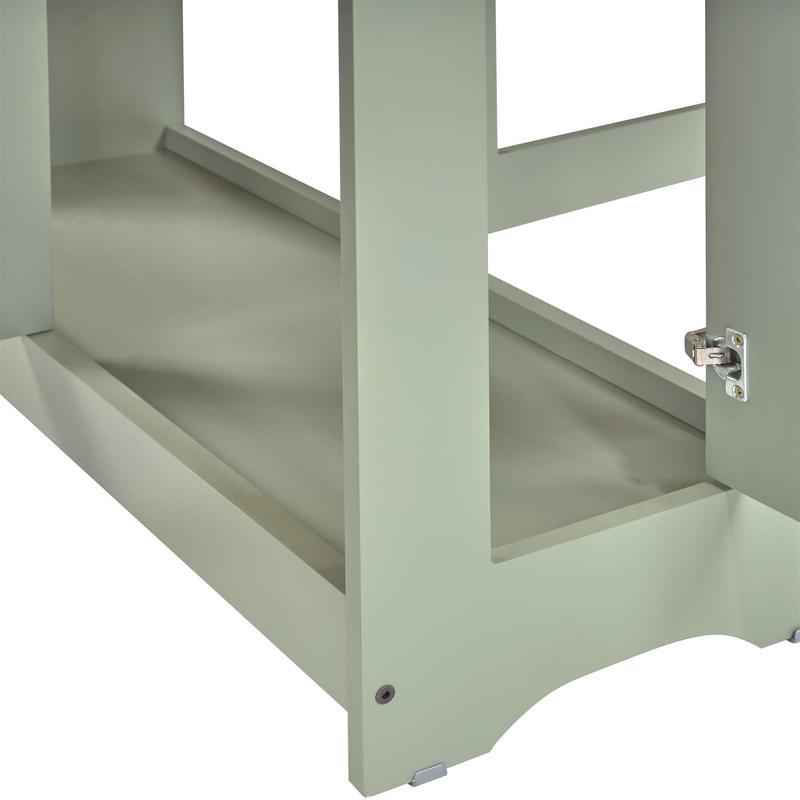 Folding Drop Leaf Butterfly Dining Table Set 4 Chairs Sage Green Pine. - Image 7