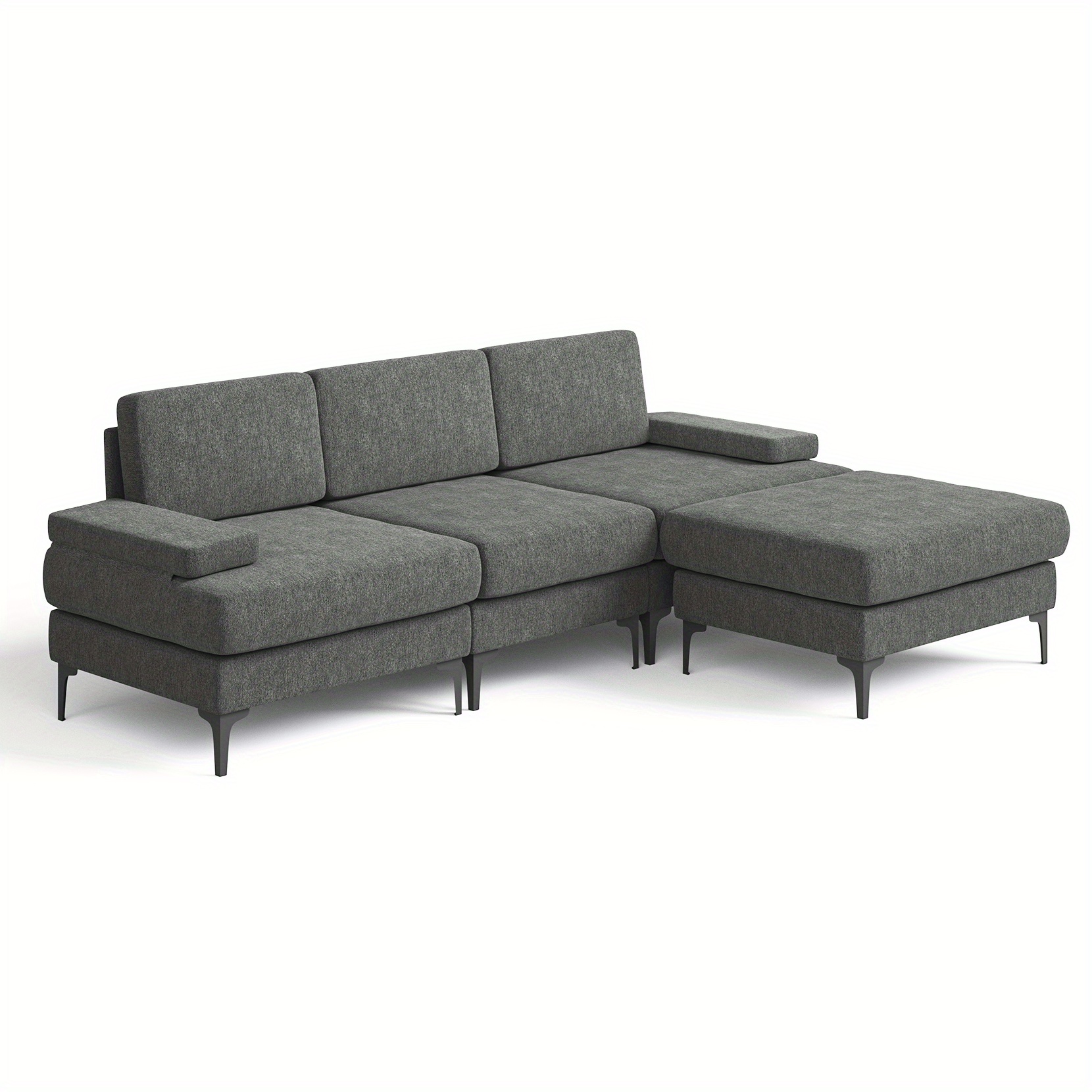 Convertible L-Shaped 3 Seat Sofa Couch Modern Sectional for Living Room - Image 5
