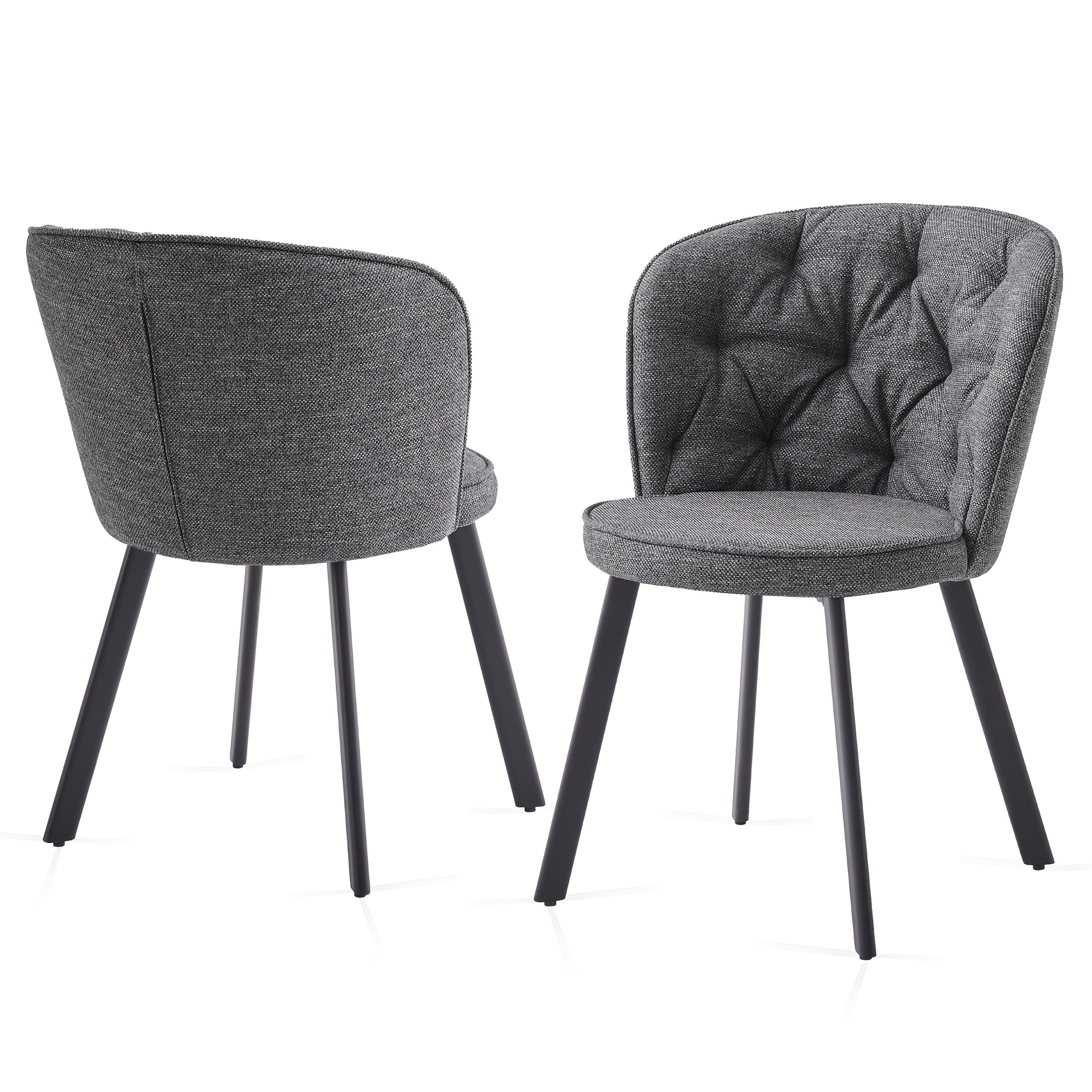 Modern Fabric Dining Chairs Set of 2/4 with Padded Seat & High Back - Image 7