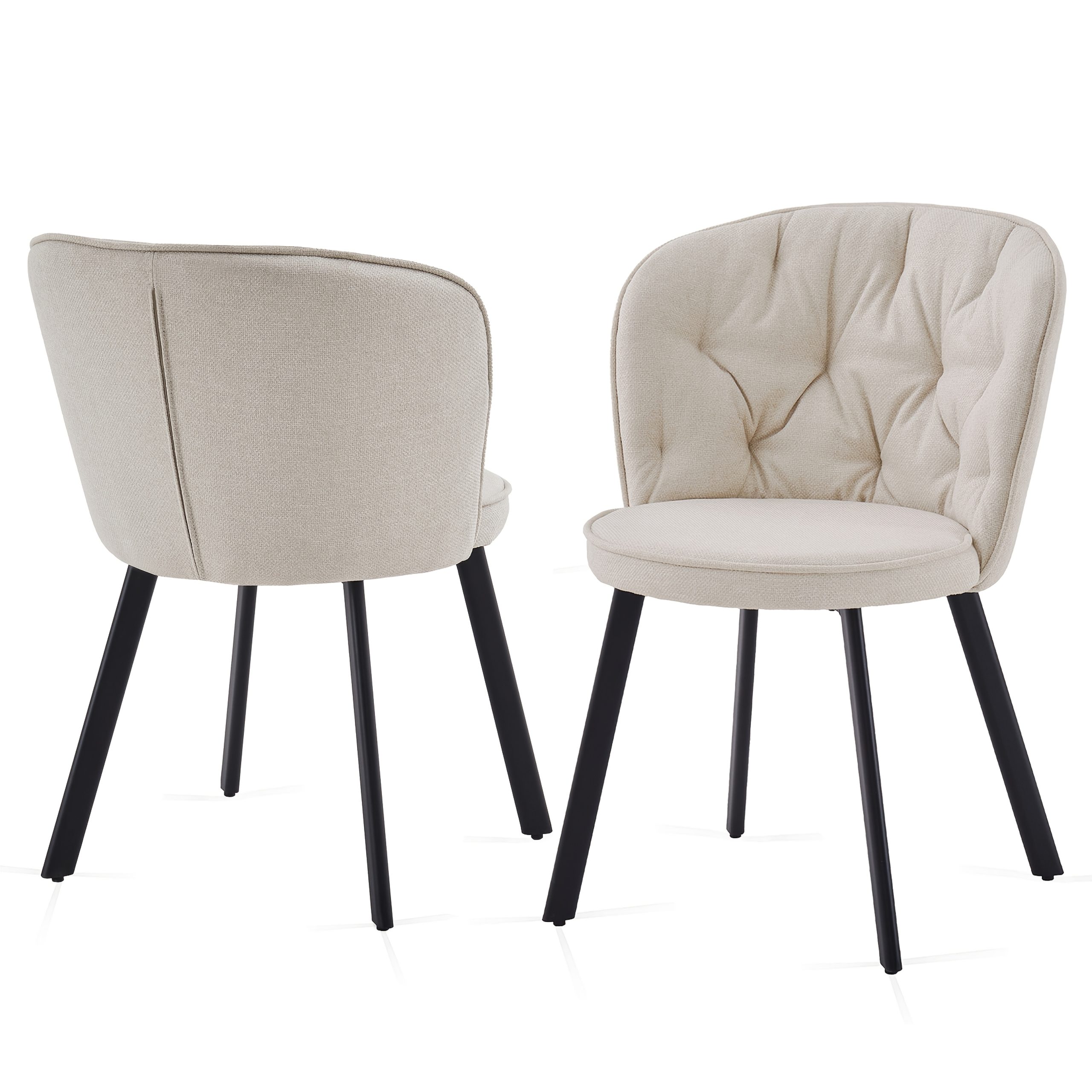 Modern Fabric Dining Chairs Set of 2/4 with Padded Seat & High Back - Image 4