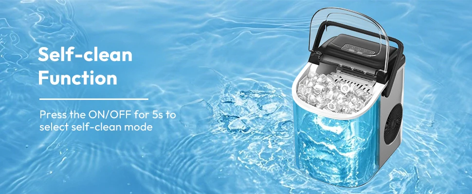 LOEFME Portable Mini Ice Maker, 12kg/24h Automatic Bullet Ice Machine - Image 14