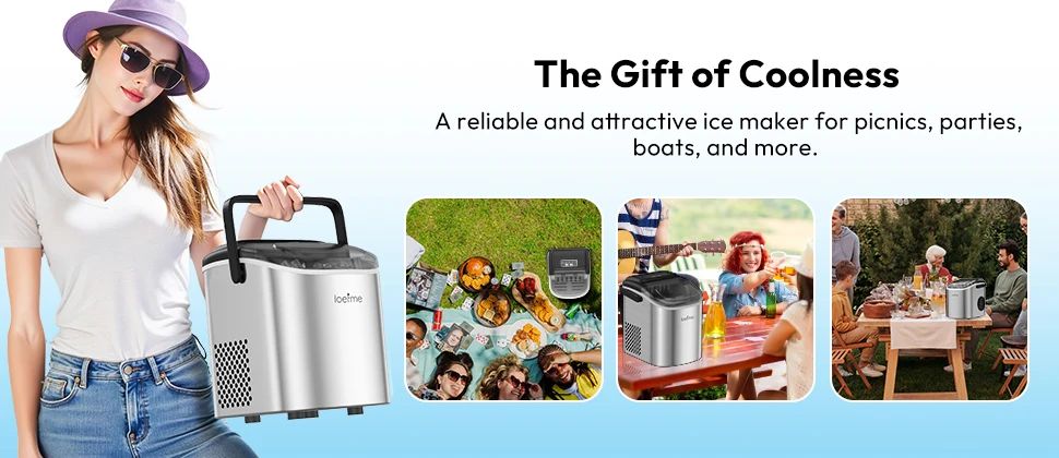 LOEFME Portable Mini Ice Maker, 12kg/24h Automatic Bullet Ice Machine - Image 12