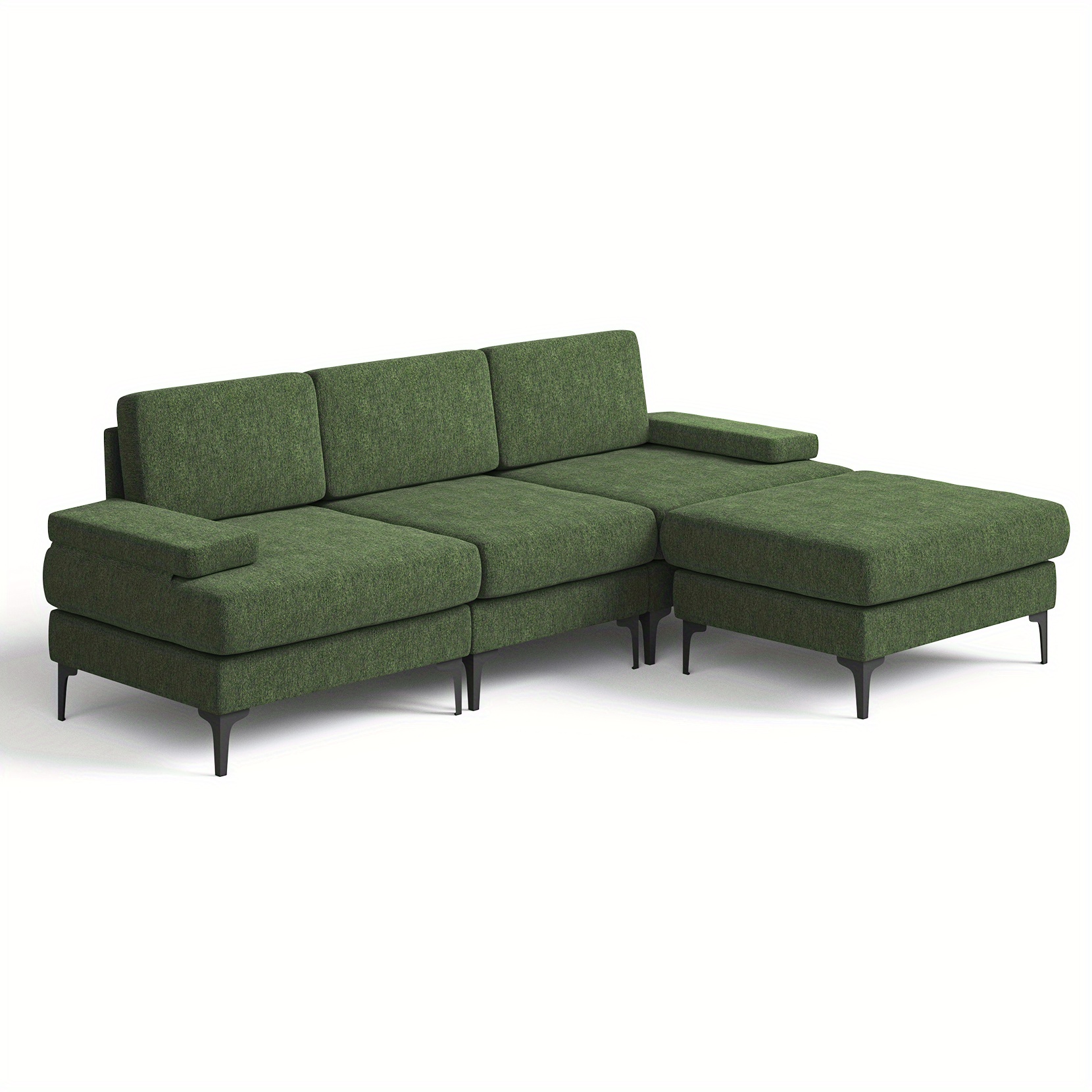 Convertible L-Shaped 3 Seat Sofa Couch Modern Sectional for Living Room - Image 7