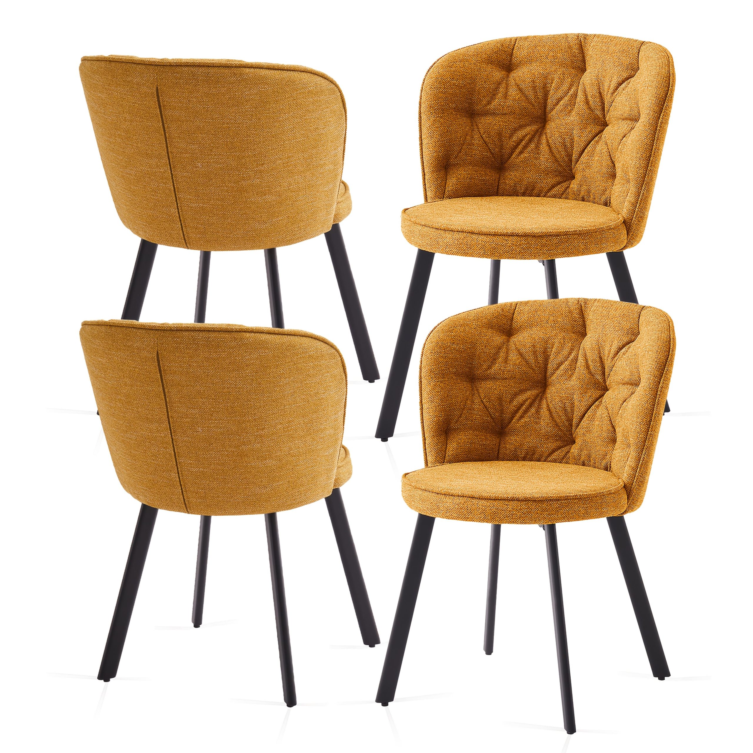 Modern Fabric Dining Chairs Set of 2/4 with Padded Seat & High Back - Image 13